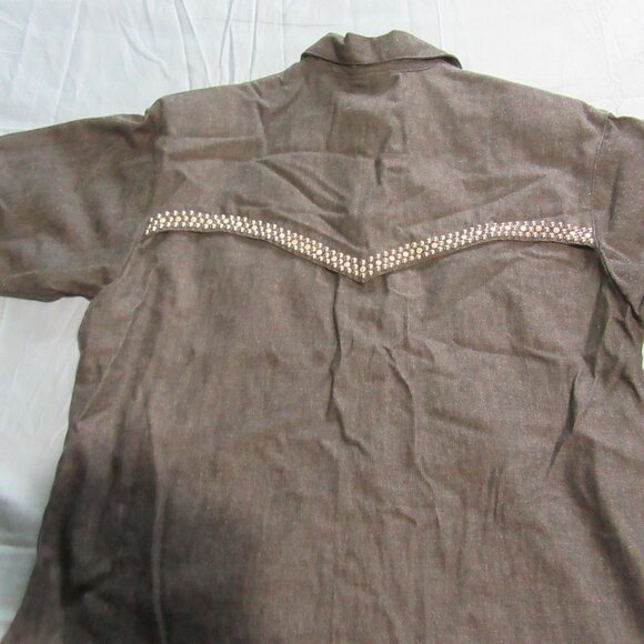 Womens Vtg Spencer Creations Western Silver Studded Button Down Shirt Sz L - Picture 3 of 6